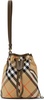 Beige Check Drawstring Pouch