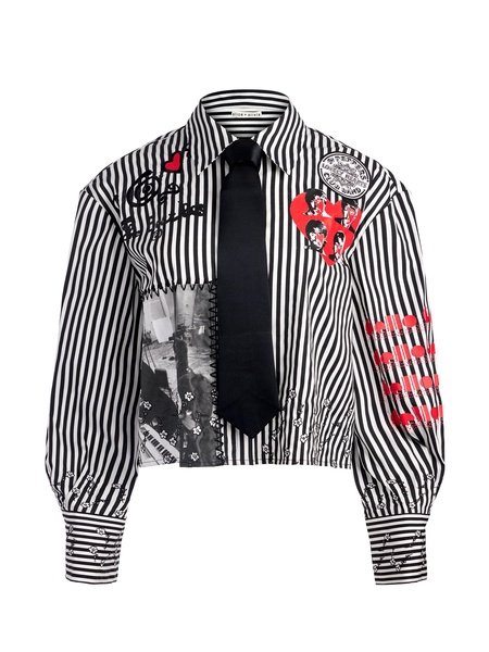 A+O X THE BEATLES PAM EMBROIDERED BLOUSE