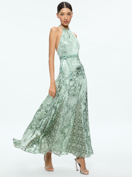 DANIKA HALTER MAXI DRESS WITH BELT