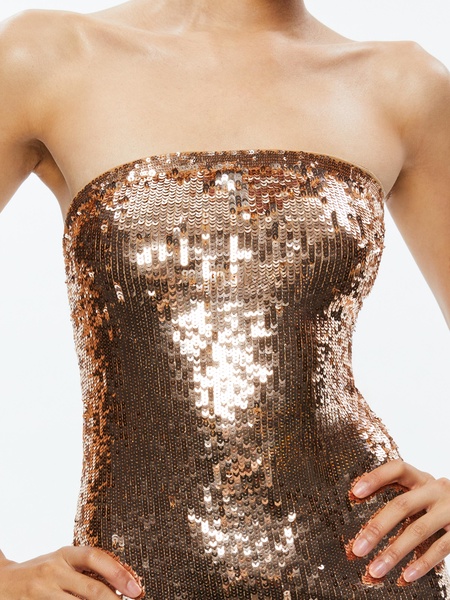 FIFI SEQUIN STRAPLESS MAXI DRESS