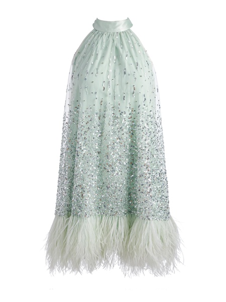 ERNA FEATHER MINI DRESS