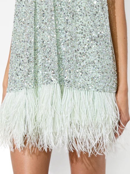 ERNA FEATHER MINI DRESS