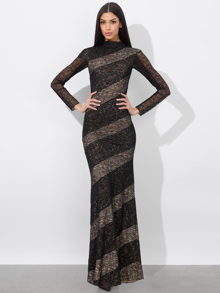 DELORA LACE PANELED DRESS