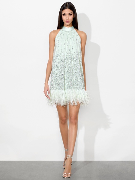 ERNA FEATHER MINI DRESS