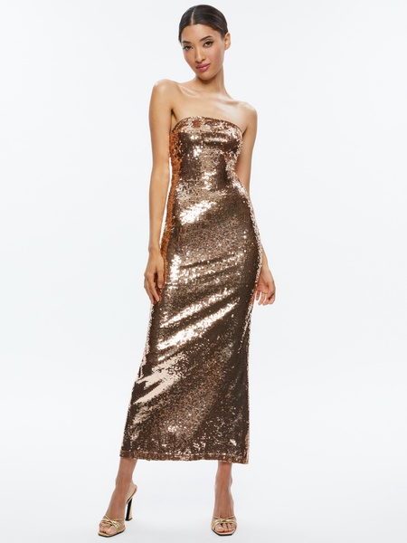 FIFI SEQUIN STRAPLESS MAXI DRESS