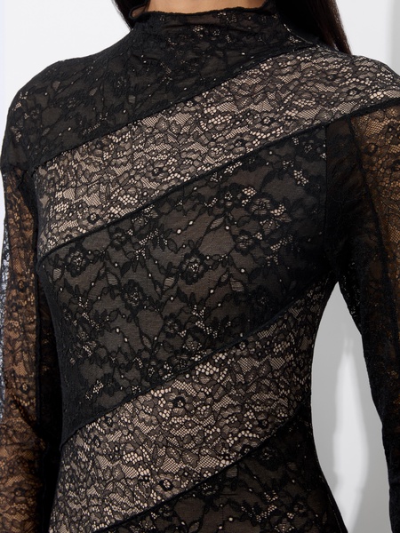 DELORA LACE PANELED DRESS