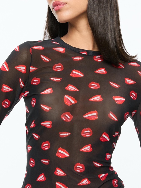A+O X TOM WESSELMANN DELAINA MESH LONG SLEEVE TOP