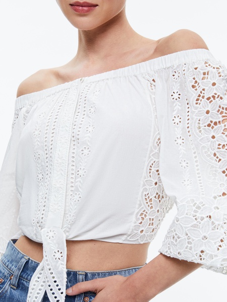 IVY OFF THE SHOULDER CROPPED TOP