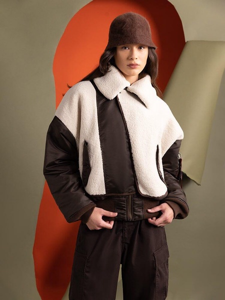 WOMEN'S B-15 SHERPA HYBRID BOMBER JACKET (SEASONAL)