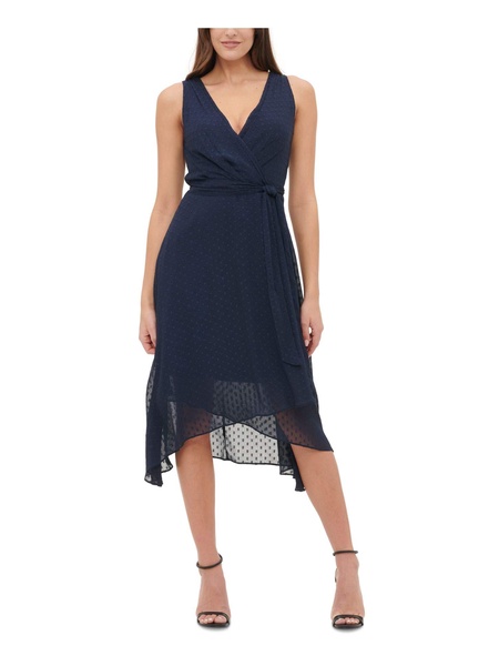 Tommy Hilfiger Women's V-neck Sleeveless Mesh Wrap Dress