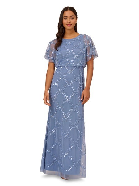 Adrianna Papell Women's Bead Blouson Long Dress