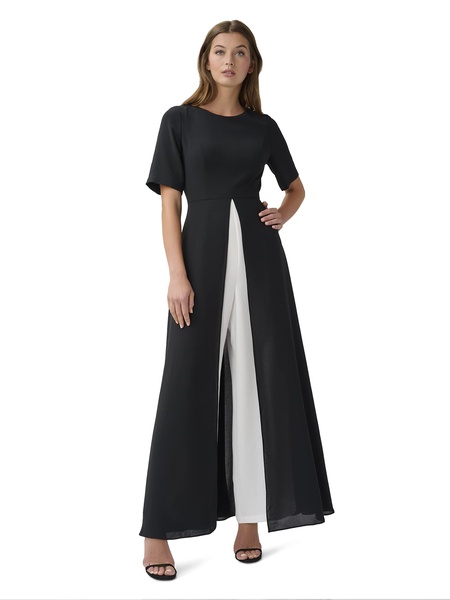 Adrianna Papell womens Overlay Crepe Jumpsuit