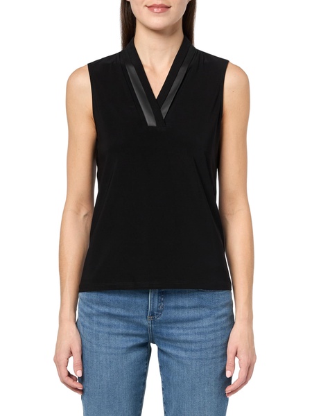 Anne Klein Women's Ity W/Vegan Leather Triple Pleat Nk Wit