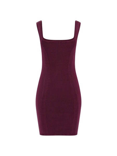 GUESS Women's Sleeveless Square Neck Lucia Rib Dress