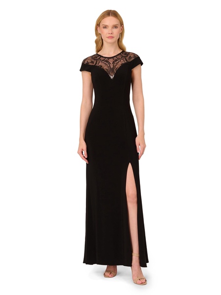 Adrianna Papell Women's Beaded Jersey Gown