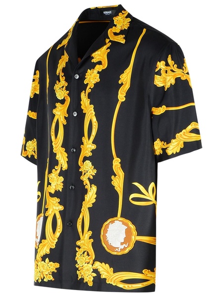 Versace Black Silk Shirt Men