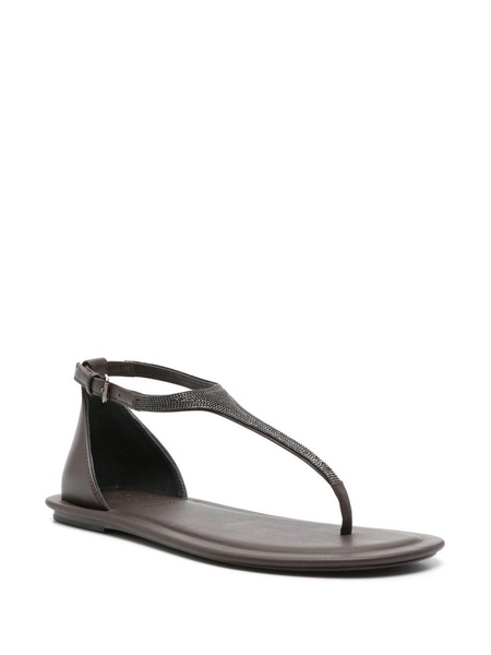 Brunello Cucinelli Women Leather Thong Sandals
