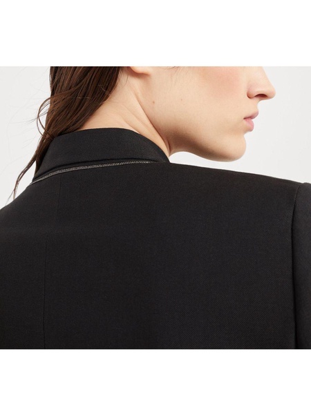 Brunello Cucinelli Women Linen Fluid Jacket With Shiny Details