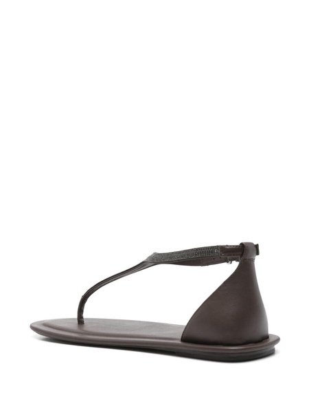 Brunello Cucinelli Women Leather Thong Sandals