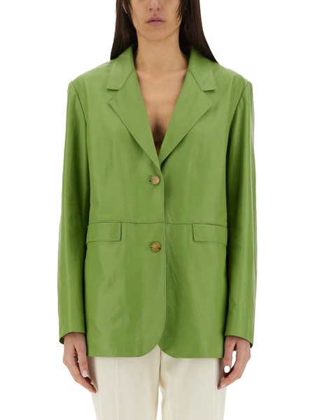 Alysi Oversized Leather Blazer