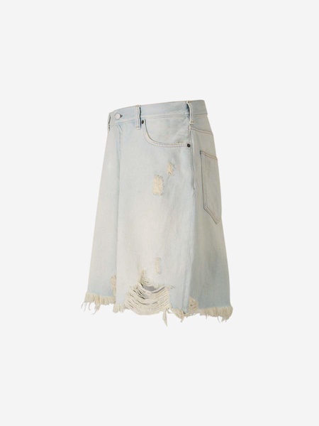 Acne Studios Frayed Denim Bermuda Shorts