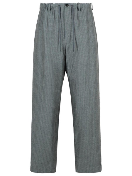 Dries Van Noten 'Penny' Grey Linen Blend Trousers