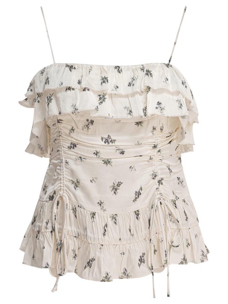 Ganni Printed Satin Slip Top