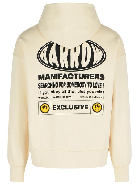 Barrow White Cotton Sweatshirt