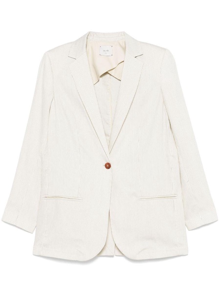 Alysi Striped Single-Breasted Blazer Jacket