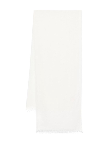 Faliero Sarti White Dianetta Scarf In Cashmere And Silk