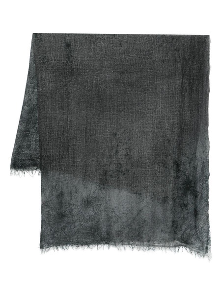 Avant Toi Daisy Print Scarf With Fringes 140X140 Accessories
