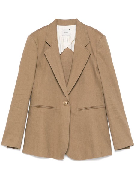 Alysi Linen Blend Single-Breasted Blazer Jacket