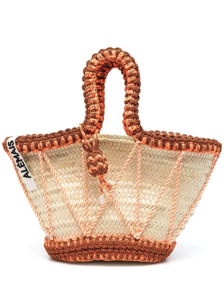 Alémais Rose Macrame Cord Medium Basket Bags