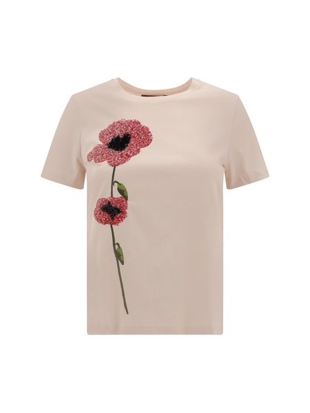 T-shirt with flowers and sequins