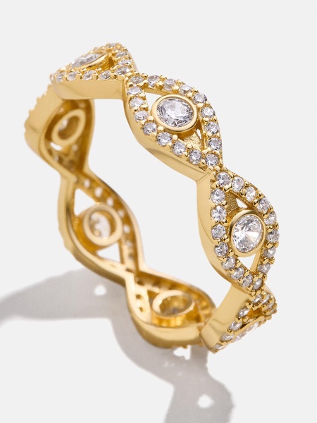 18K Gold Evil Eye Pavé Ring