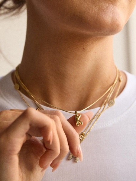 Gwen Mini Bubble Initial Necklace