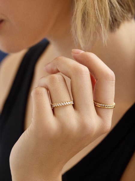 18K Gold Willow Ring Set