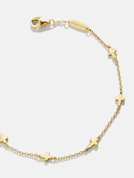 18K Gold Cross Bracelet