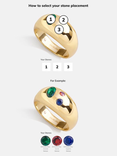 18K Gold Custom Birthstone Ring