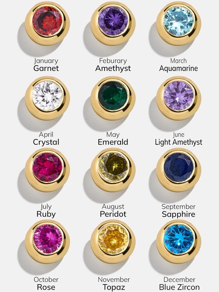 18K Gold Birthstone Huggie Earrings