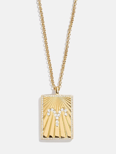 Reversible 18K Gold Zodiac Pendant Necklace