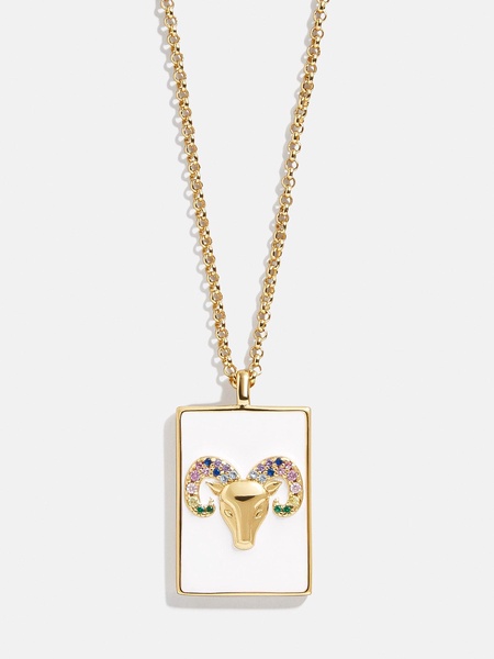 Reversible 18K Gold Zodiac Pendant Necklace