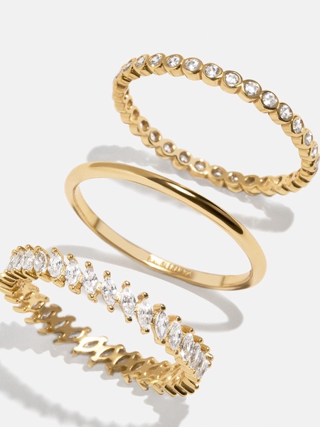 18K Gold Willow Ring Set