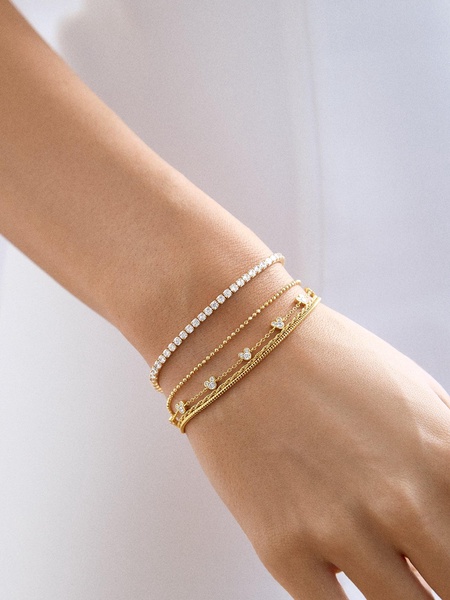 Mickey Mouse Disney 18K Gold Plated Sterling Silver Bracelet