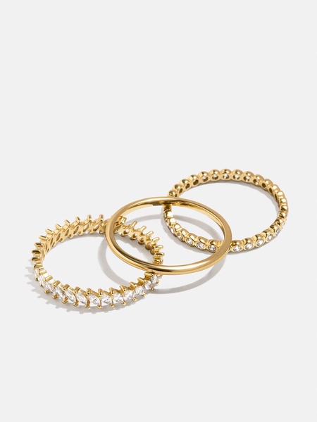 18K Gold Willow Ring Set