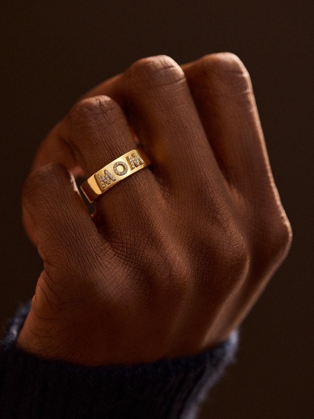 18K Gold Custom Block Ring