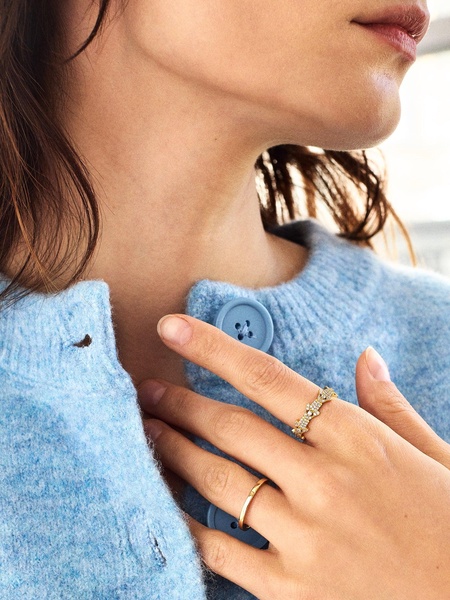 18K Gold Hamsa Pavé Ring
