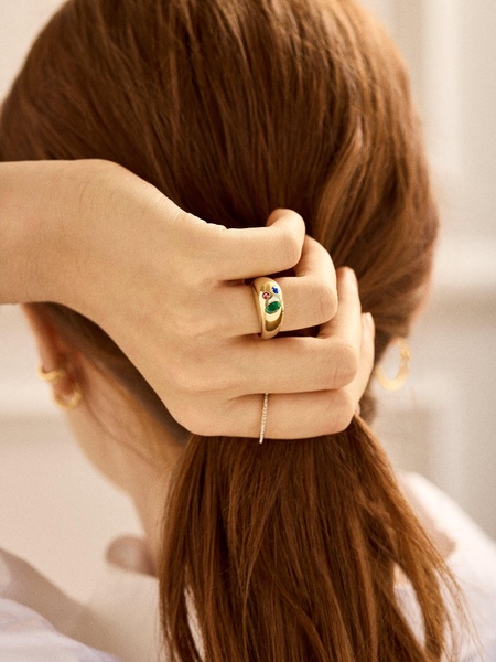 18K Gold Custom Birthstone Ring