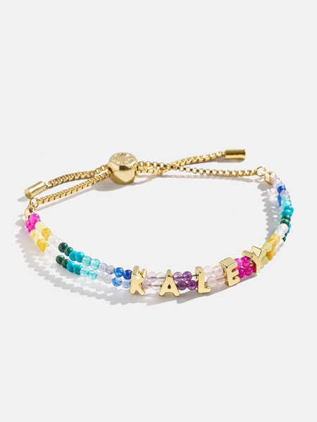 Semi-Precious Custom Nameplate Bracelet