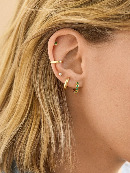 Jessica 18K Gold Birthstone Earrings